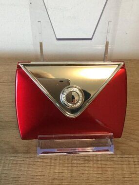 Envelope Travel Compact Double Mirror in Red and Silver NWOT